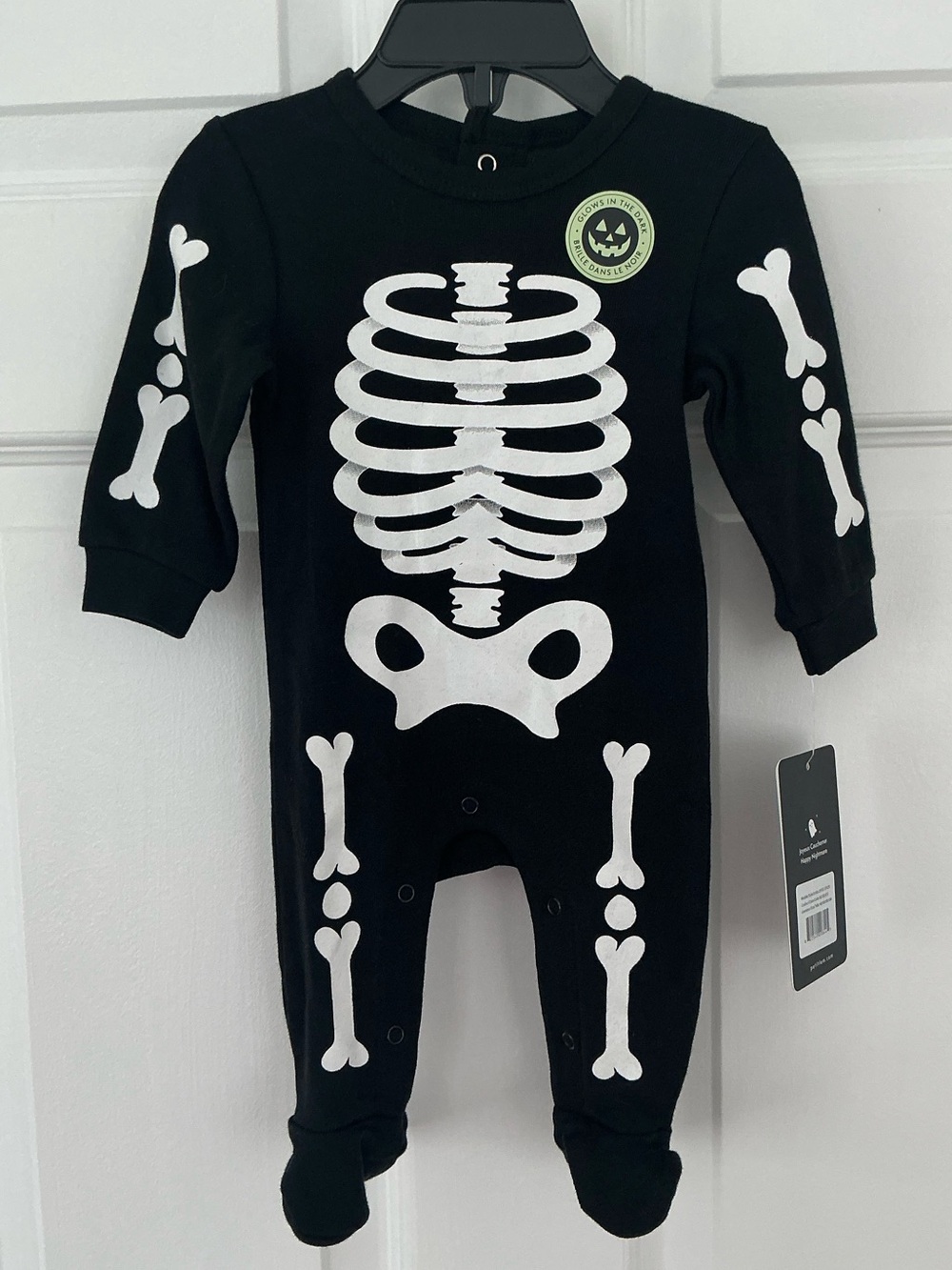 PETIT LEM Glow In The Dark Skeleton Footie | Size NB